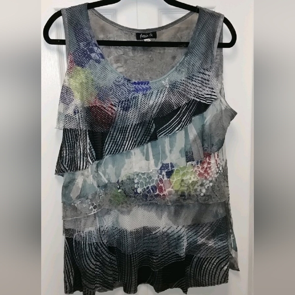 Fresh FX sleeveless mesh layered top. - Picture 7 of 7
